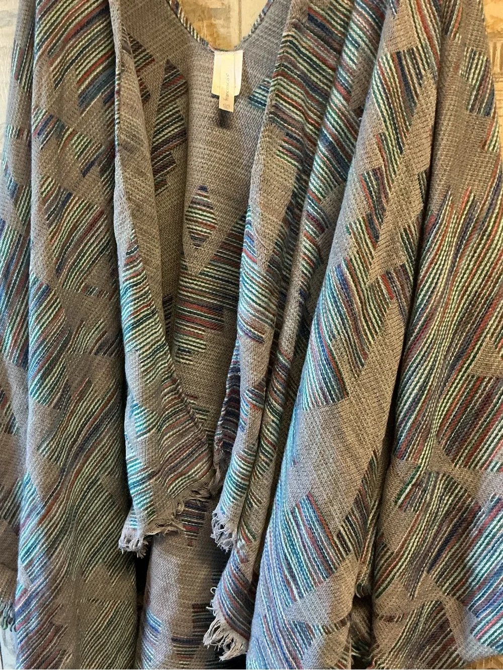 Multicolor Fringe Throw Poncho - Francesca’s